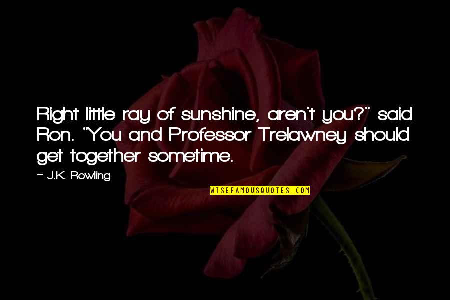 You Are A Ray Of Sunshine Quotes By J.K. Rowling: Right little ray of sunshine, aren't you?" said