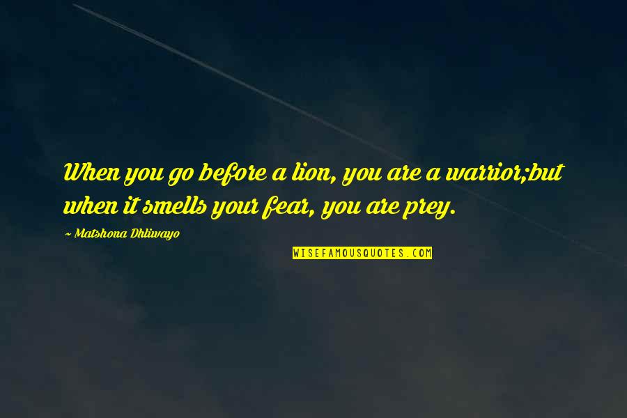 You Are A Warrior Quotes By Matshona Dhliwayo: When you go before a lion, you are You Are A Warrior Quotes By Matshona Dhliwayo: When you go before a lion, you are