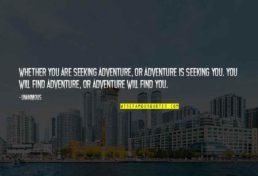You Are Amazing Quotes By Unanimous: Whether you are seeking adventure, or adventure is