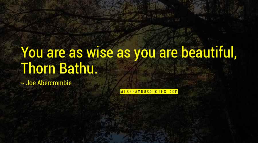 You Are As Beautiful Quotes By Joe Abercrombie: You are as wise as you are beautiful,
