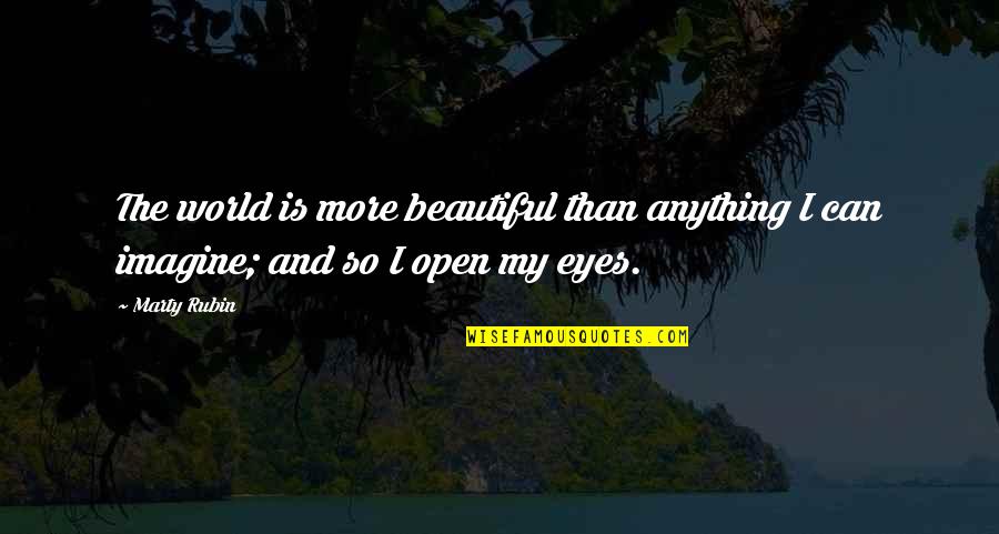 You Are Beautiful In My Eyes Quotes By Marty Rubin: The world is more beautiful than anything I