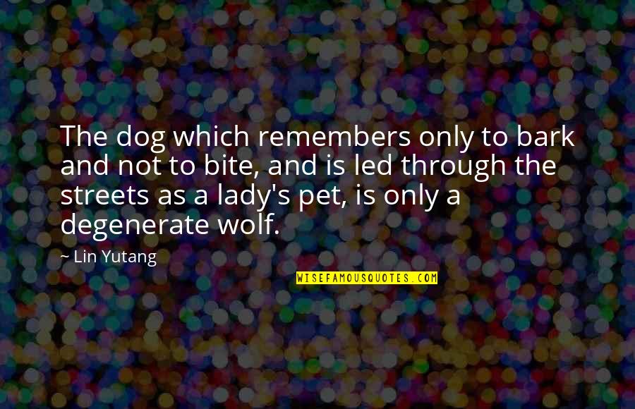 You Are Beautiful Picture Quotes By Lin Yutang: The dog which remembers only to bark and