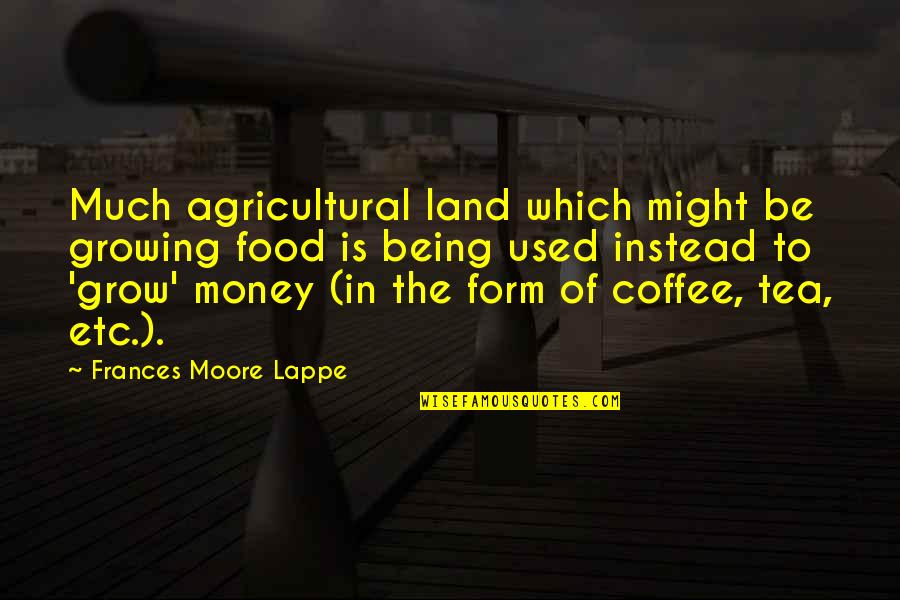 You Are Being Used Quotes By Frances Moore Lappe: Much agricultural land which might be growing food