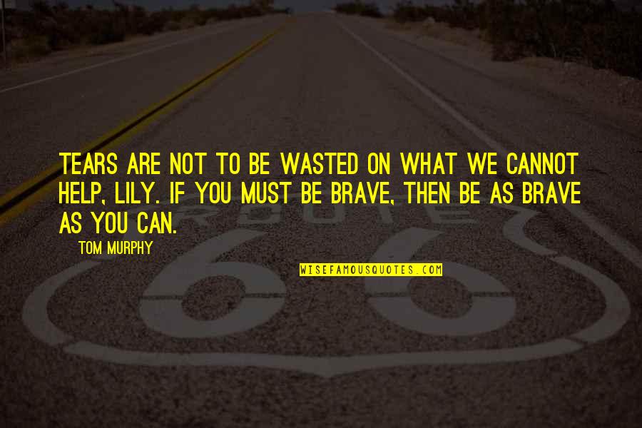 You Are Brave Quotes By Tom Murphy: Tears are not to be wasted on what