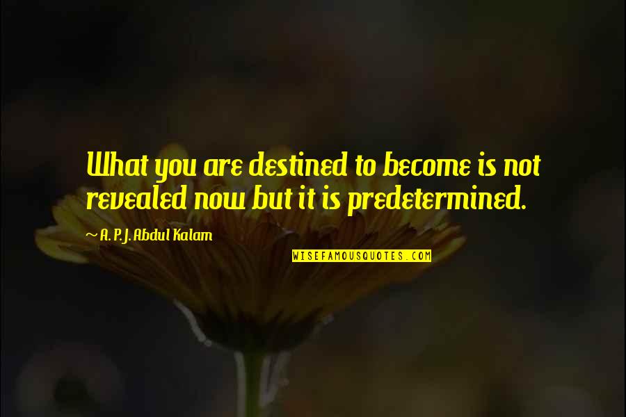 You Are Destined Quotes By A. P. J. Abdul Kalam: What you are destined to become is not You Are Destined Quotes By A. P. J. Abdul Kalam: What you are destined to become is not