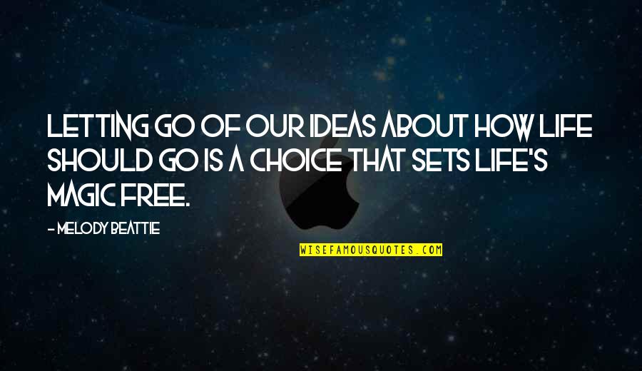 You Are Free To Go Quotes By Melody Beattie: Letting go of our ideas about how life