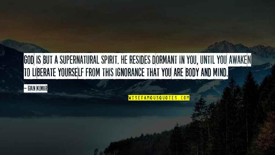 You Are God Quotes By Gian Kumar: God is but a supernatural spirit. He resides You Are God Quotes By Gian Kumar: God is but a supernatural spirit. He resides