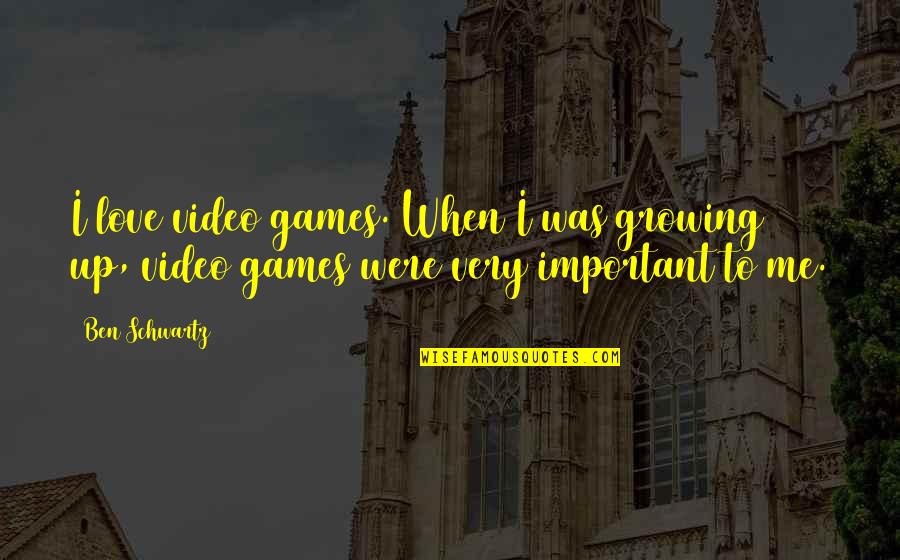 You Are Important To Me Quotes By Ben Schwartz: I love video games. When I was growing