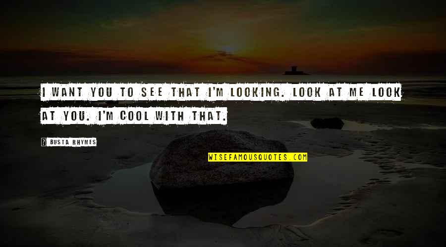 You Are Looking Cool Quotes By Busta Rhymes: I want you to see that I'm looking.