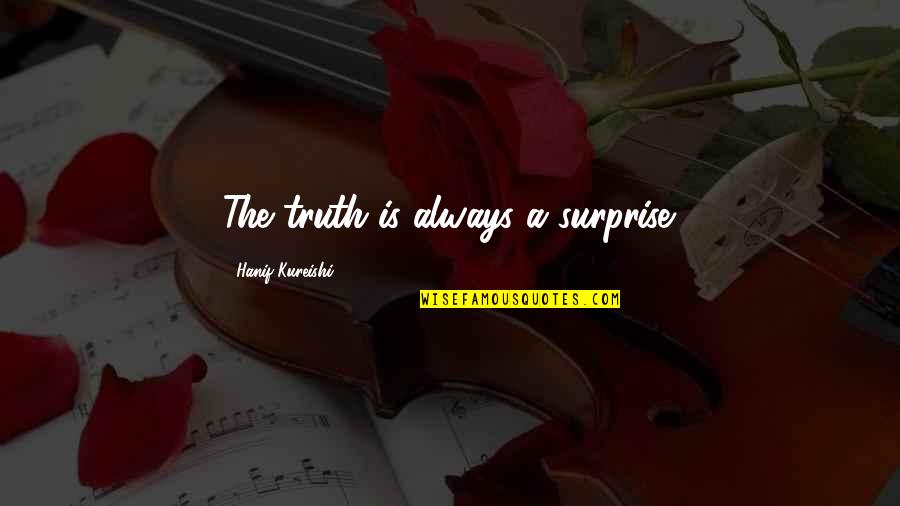 You Are Looking Stunning Quotes By Hanif Kureishi: The truth is always a surprise.