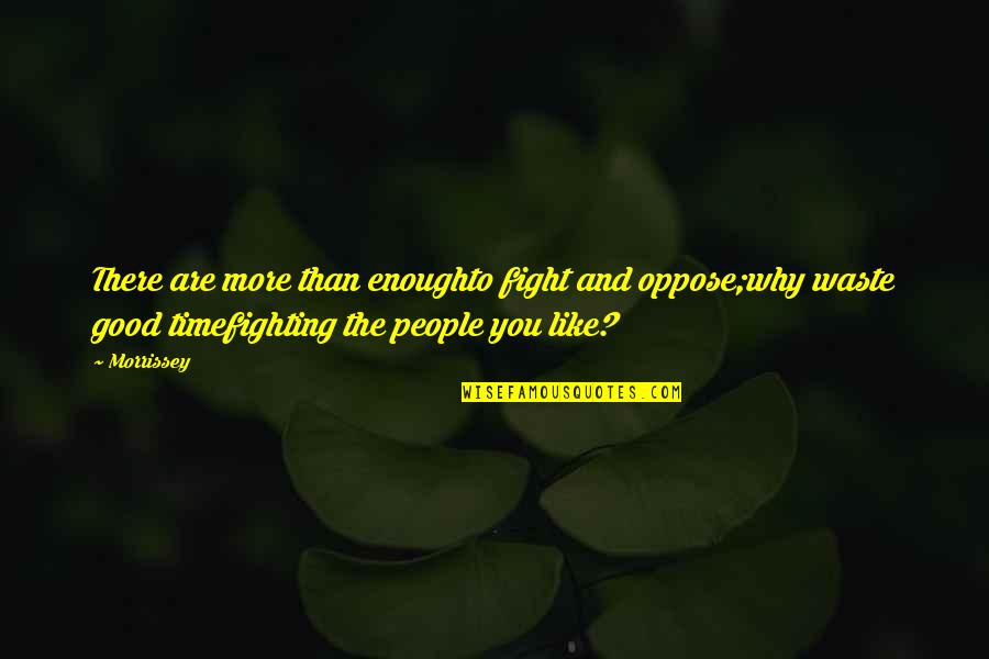 You Are More Than Good Enough Quotes By Morrissey: There are more than enoughto fight and oppose;why
