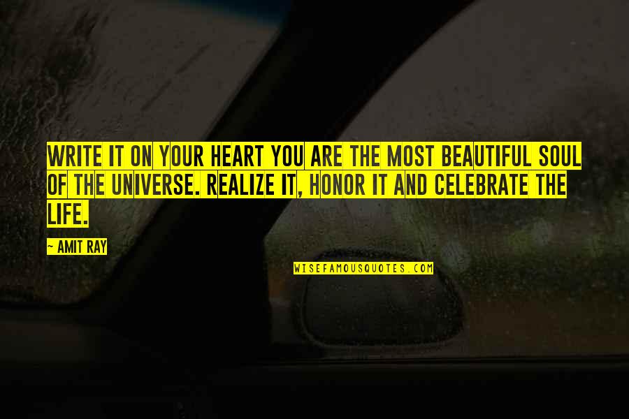 You Are Most Beautiful Quotes By Amit Ray: Write it on your heart you are the