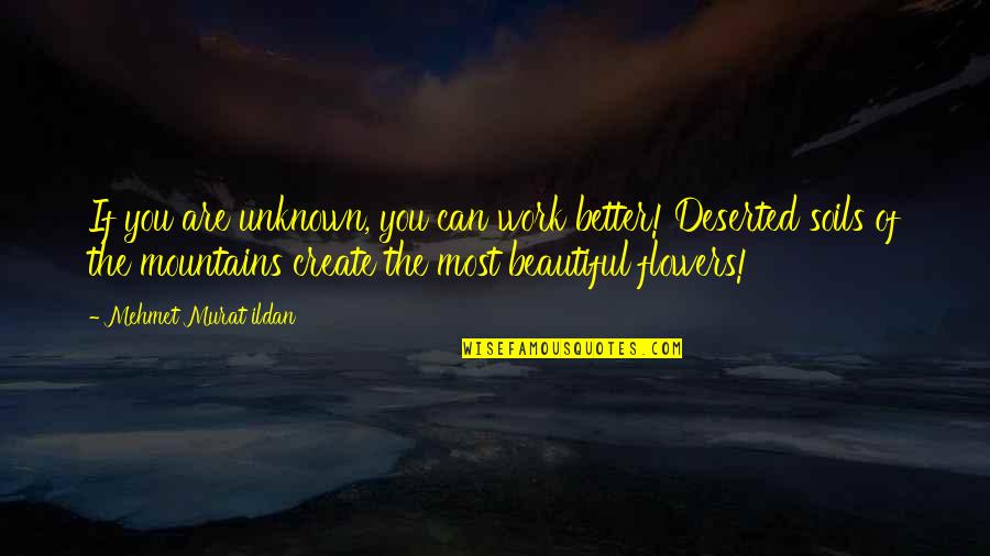 You Are Most Beautiful Quotes By Mehmet Murat Ildan: If you are unknown, you can work better!