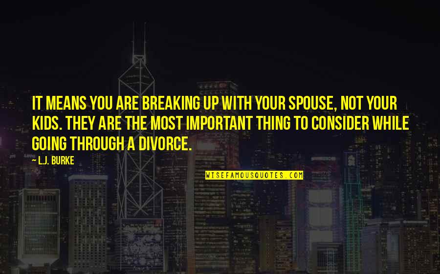 You Are Most Important Quotes By L.J. Burke: It means you are breaking up with your