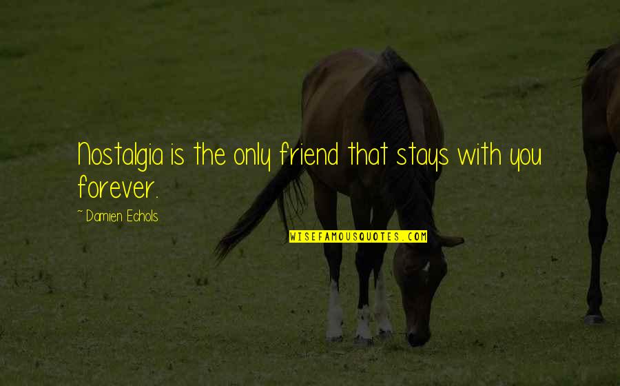 You Are My Best Friend Forever Quotes By Damien Echols: Nostalgia is the only friend that stays with
