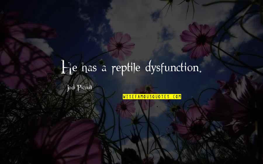 You Are My Best Friend Forever Quotes By Jodi Picoult: He has a reptile dysfunction.