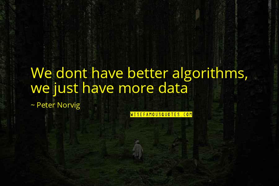 You Are My Best Friend Forever Quotes By Peter Norvig: We dont have better algorithms, we just have