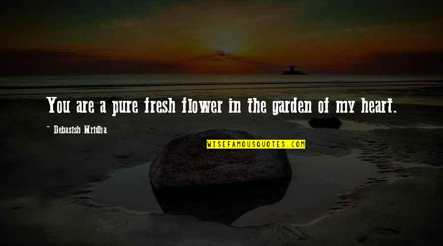 You Are My Garden Quotes By Debasish Mridha: You are a pure fresh flower in the You Are My Garden Quotes By Debasish Mridha: You are a pure fresh flower in the