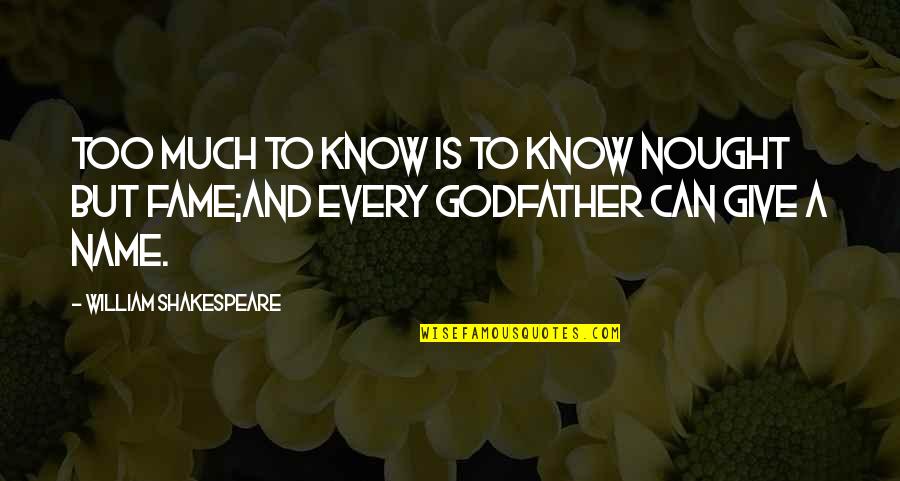 You Are My Godfather Quotes By William Shakespeare: Too much to know is to know nought You Are My Godfather Quotes By William Shakespeare: Too much to know is to know nought