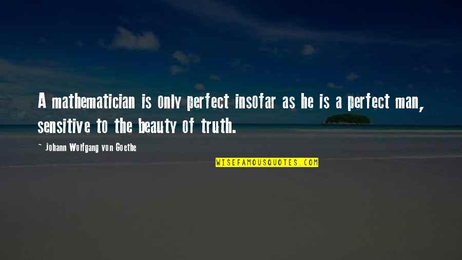 You Are My Perfect Man Quotes By Johann Wolfgang Von Goethe: A mathematician is only perfect insofar as he You Are My Perfect Man Quotes By Johann Wolfgang Von Goethe: A mathematician is only perfect insofar as he
