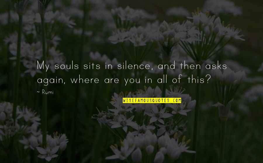 You Are My Soul Quotes By Rumi: My souls sits in silence, and then asks