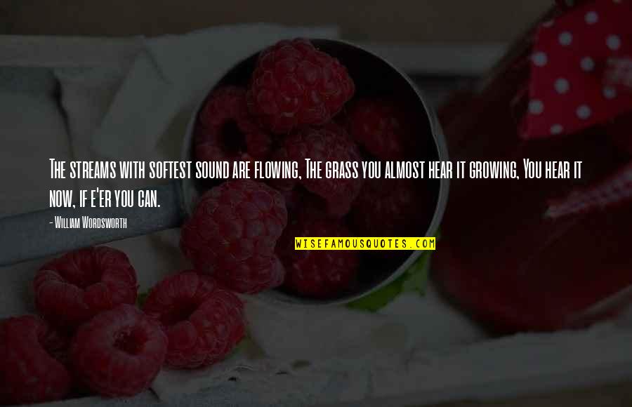 You Are Nature Quotes By William Wordsworth: The streams with softest sound are flowing, The