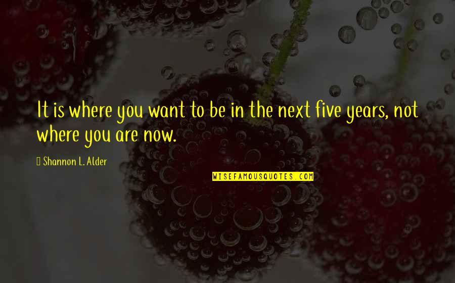 You Are Next Quotes By Shannon L. Alder: It is where you want to be in