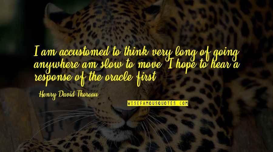 You Are Not Going Anywhere Quotes By Henry David Thoreau: I am accustomed to think very long of