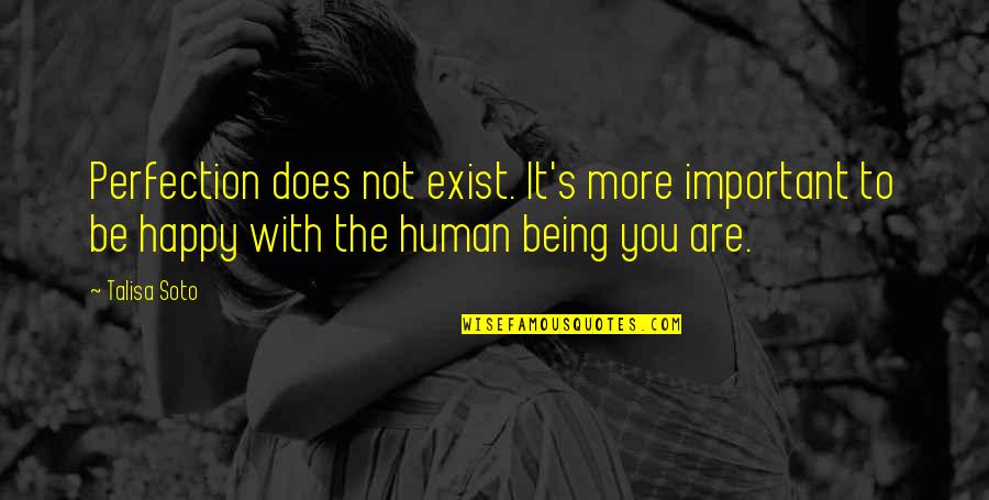 You Are Not Human Quotes By Talisa Soto: Perfection does not exist. It's more important to