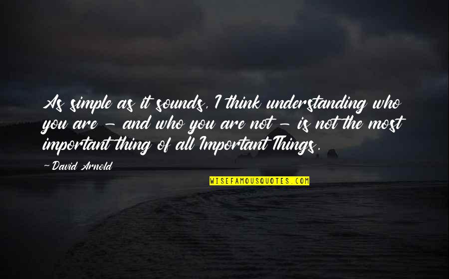 You Are Not Important Quotes By David Arnold: As simple as it sounds, I think understanding
