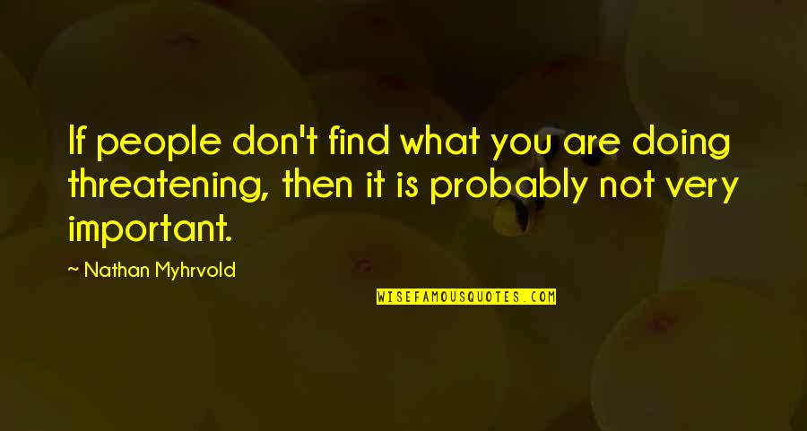 You Are Not Important Quotes By Nathan Myhrvold: If people don't find what you are doing