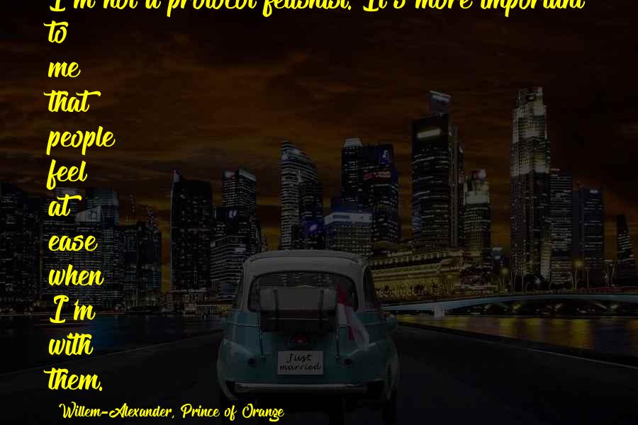 You Are Not Important To Me Quotes By Willem-Alexander, Prince Of Orange: I'm not a protocol fetishist. It's more important