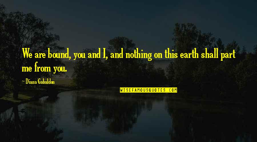 You Are Nothing Quotes By Diana Gabaldon: We are bound, you and I, and nothing