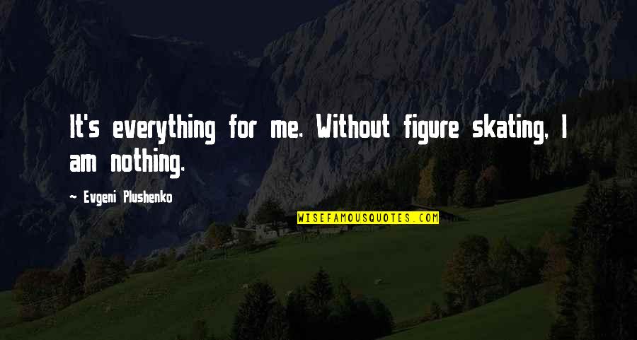 You Are Nothing To Me Quotes By Evgeni Plushenko: It's everything for me. Without figure skating, I