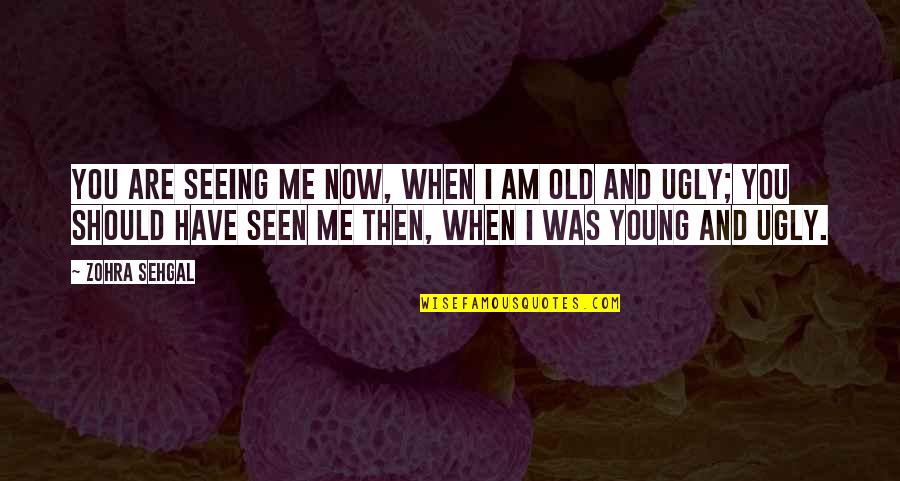 You Are Seen Quotes By Zohra Sehgal: You are seeing me now, when I am You Are Seen Quotes By Zohra Sehgal: You are seeing me now, when I am