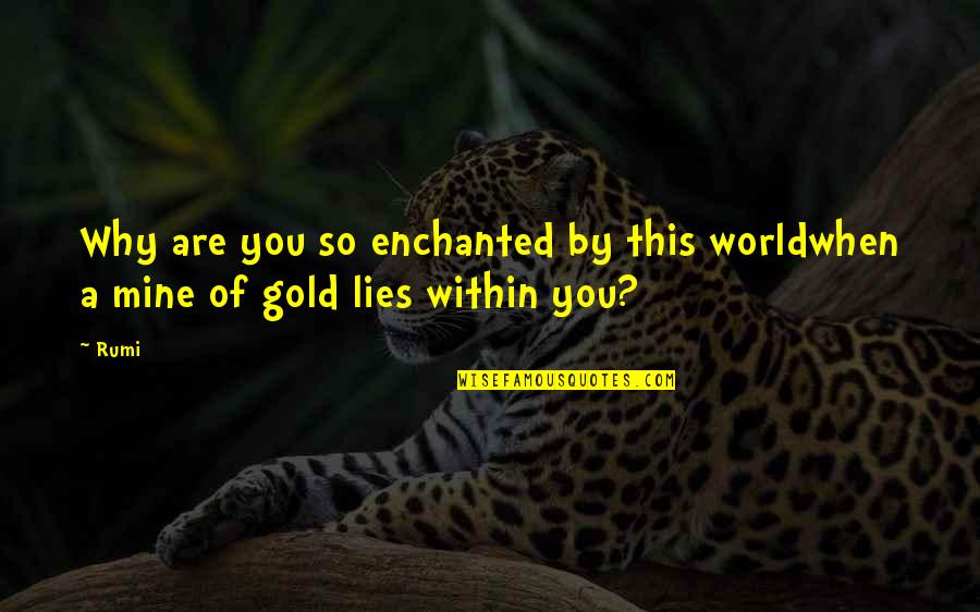 You Are So Mine Quotes By Rumi: Why are you so enchanted by this worldwhen