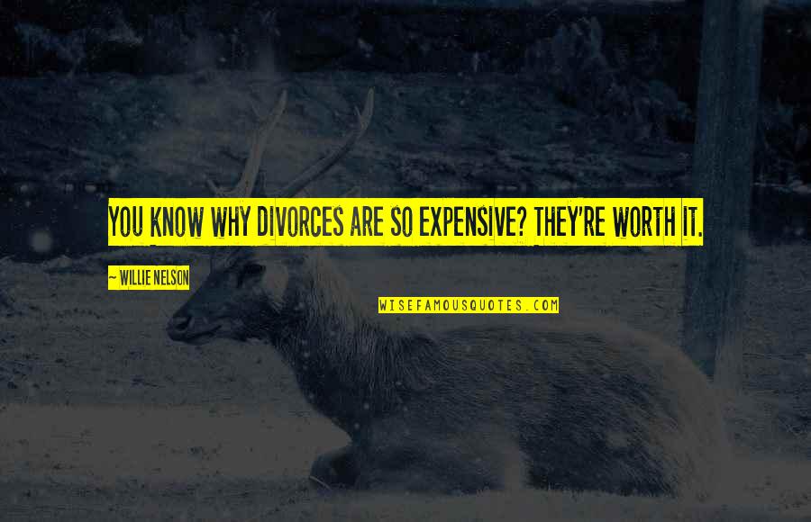 You Are So Worth It Quotes By Willie Nelson: You know why divorces are so expensive? They're
