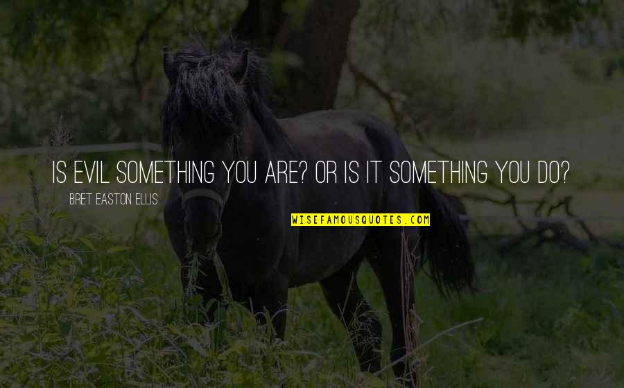 You Are Something Quotes By Bret Easton Ellis: Is evil something you are? Or is it