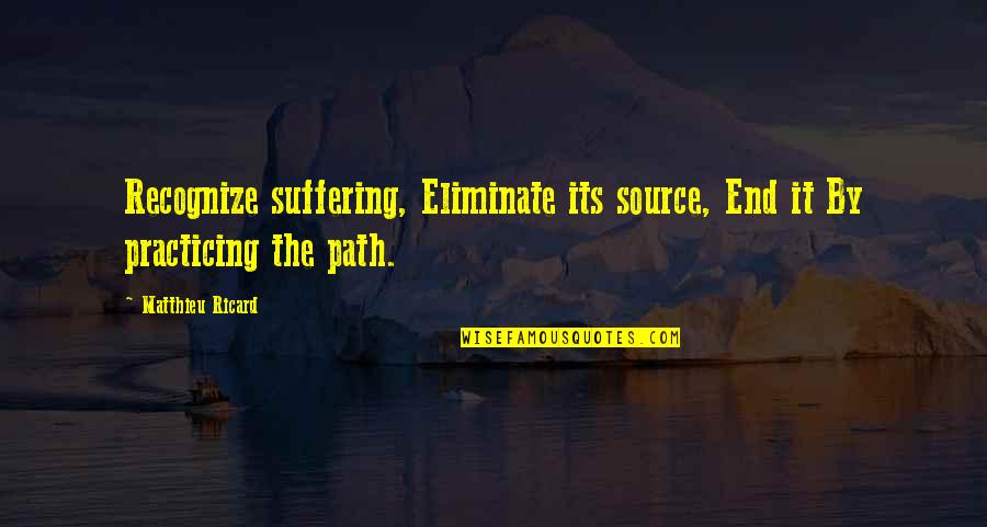 You Are Strong And Capable Quotes By Matthieu Ricard: Recognize suffering, Eliminate its source, End it By