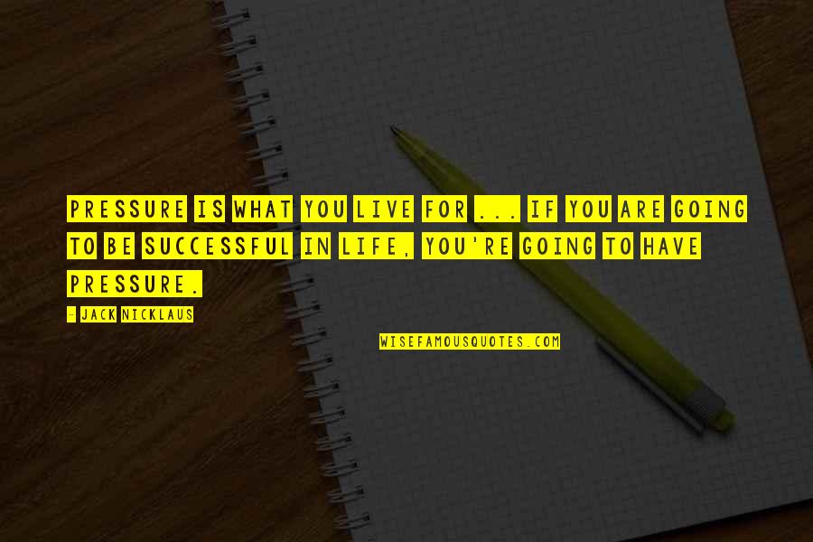 You Are Successful Quotes By Jack Nicklaus: Pressure is what you live for ... if You Are Successful Quotes By Jack Nicklaus: Pressure is what you live for ... if