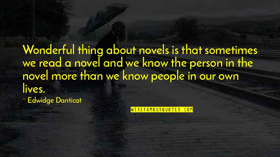 You Are Such A Wonderful Person Quotes By Edwidge Danticat: Wonderful thing about novels is that sometimes we