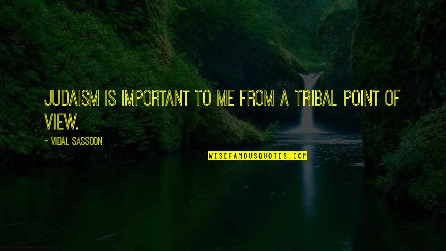 You Are The Best View Quotes By Vidal Sassoon: Judaism is important to me from a tribal You Are The Best View Quotes By Vidal Sassoon: Judaism is important to me from a tribal