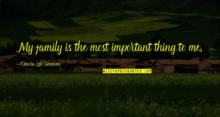 You Are The Most Important Thing To Me Quotes By Kimora Lee Simmons: My family is the most important thing to