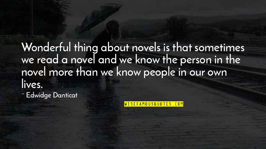 You Are The Most Wonderful Person Quotes By Edwidge Danticat: Wonderful thing about novels is that sometimes we