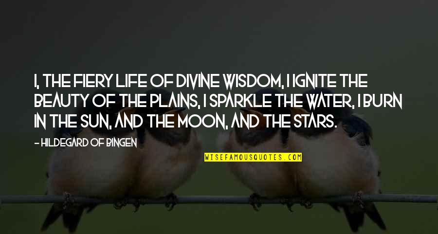 You Are The Sun The Moon And The Stars Quotes By Hildegard Of Bingen: I, the fiery life of divine wisdom, I You Are The Sun The Moon And The Stars Quotes By Hildegard Of Bingen: I, the fiery life of divine wisdom, I