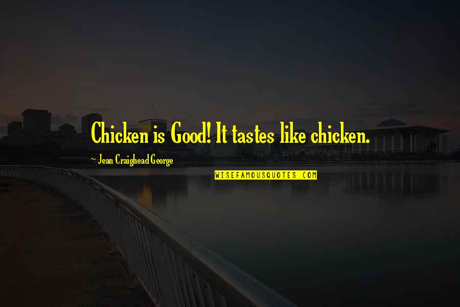 You Are The Worst Kind Of Person Quotes By Jean Craighead George: Chicken is Good! It tastes like chicken.