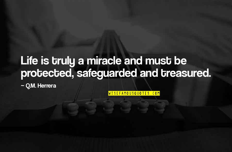 You Are Treasured Quotes By Q.M. Herrera: Life is truly a miracle and must be