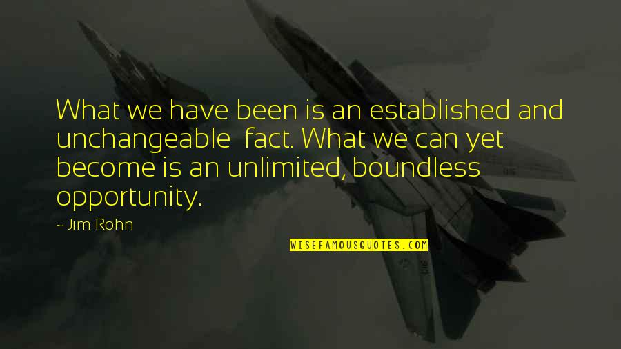 You Are Unlimited Quotes By Jim Rohn: What we have been is an established and