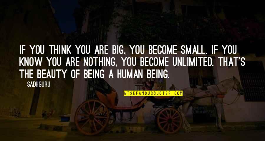 You Are Unlimited Quotes By Sadhguru: If you think you are big, you become