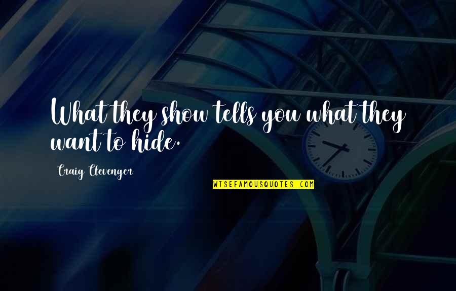 You Are What You Hide Quotes By Craig Clevenger: What they show tells you what they want